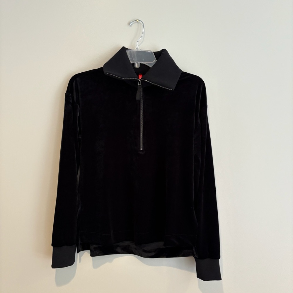 SPANX Air Essentials Black Velvet Zip-Up